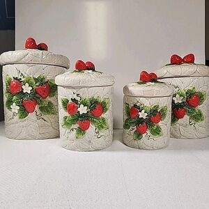 Strawberry Ceramic Canister Set